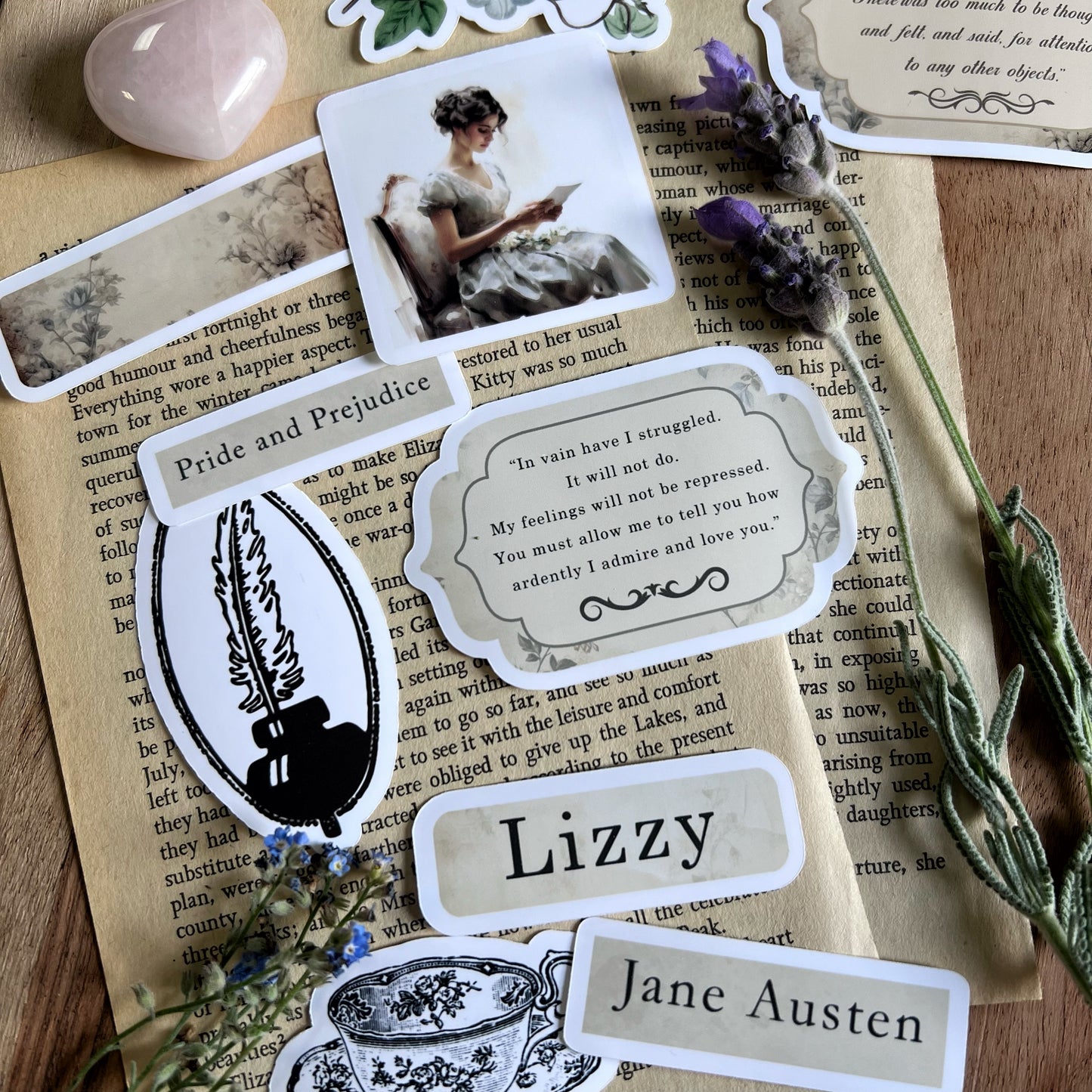 Elizabeth Bennet & Mr Darcy - vinyl stickers
