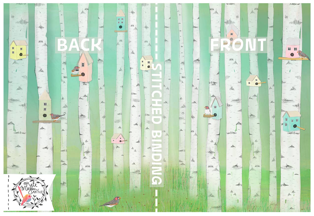 Birch Bird Houses NOTEBOOK: A6 105mm x 140mm