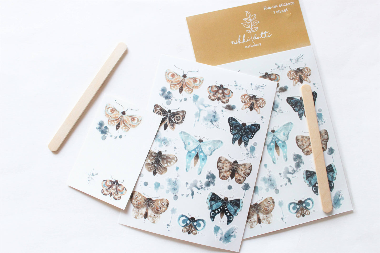 Rub on stickers - Watercolor Butterflies