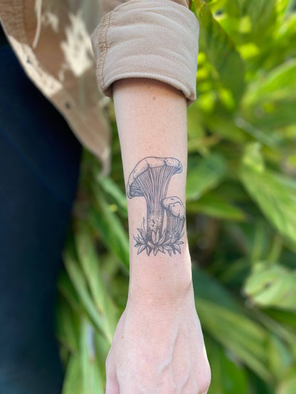 Chanterelle Mushroom - Temporary Tattoo