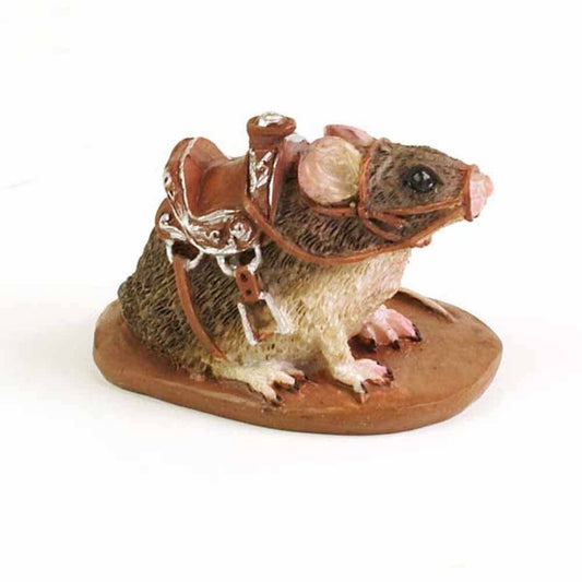 Mog The Mouse With Saddle: Fairy Garden Figure by Fiddlehead