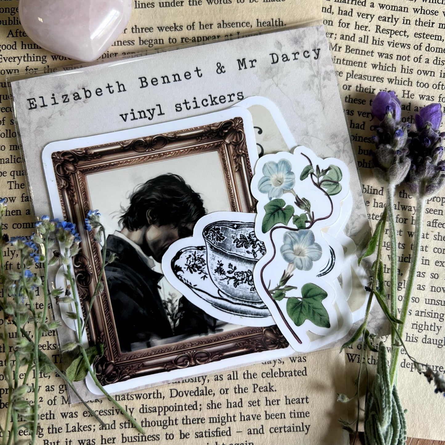 Elizabeth Bennet & Mr Darcy - vinyl stickers