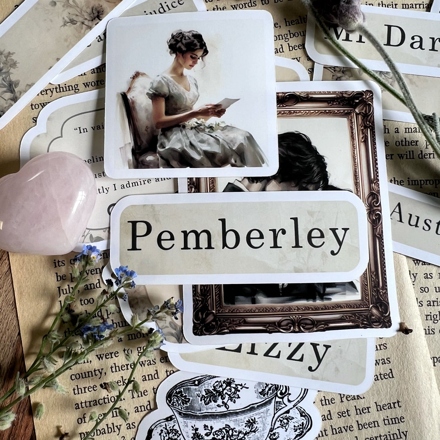 Elizabeth Bennet & Mr Darcy - vinyl stickers