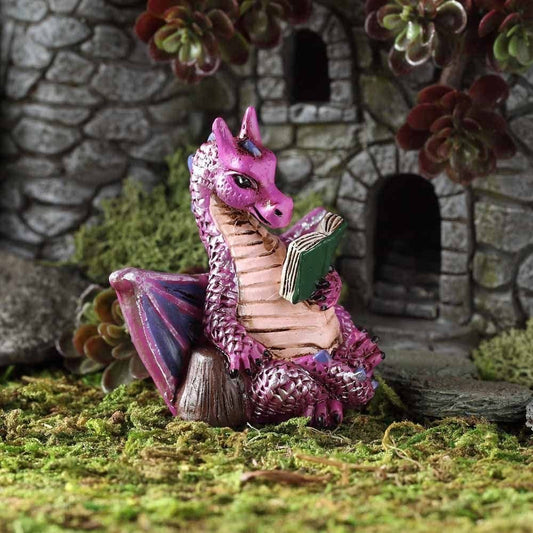 Reading Dragon (Fiddlehead Miniature Fairy Garden Figurine)