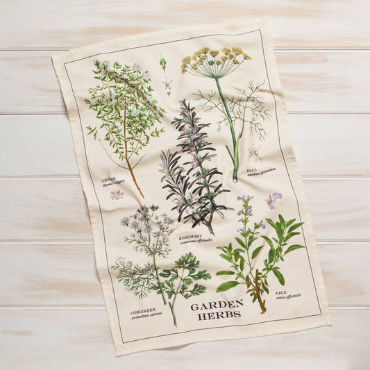 Garden Herbs - tea towel