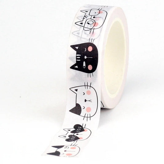 Washi Tape - cat faces (buy more & save)