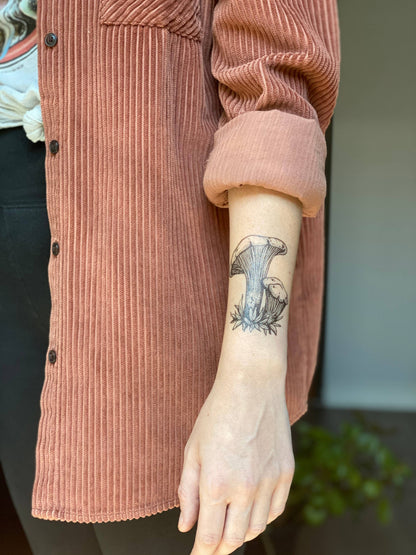 Chanterelle Mushroom - Temporary Tattoo