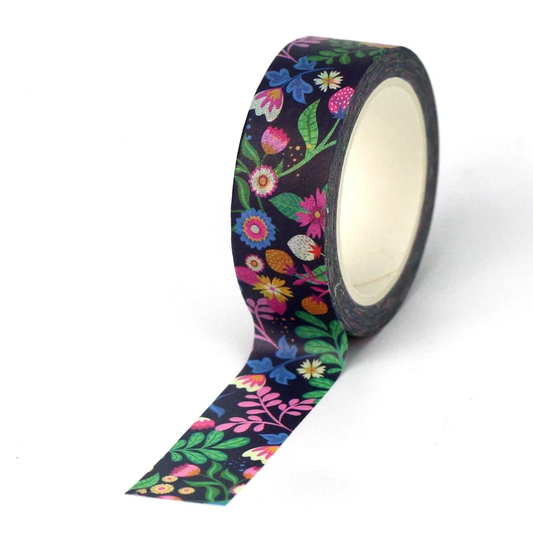 Washi Tape - dark floral (buy more & save)
