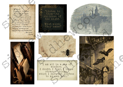 Dracula images and quotes - digital download (printable file)