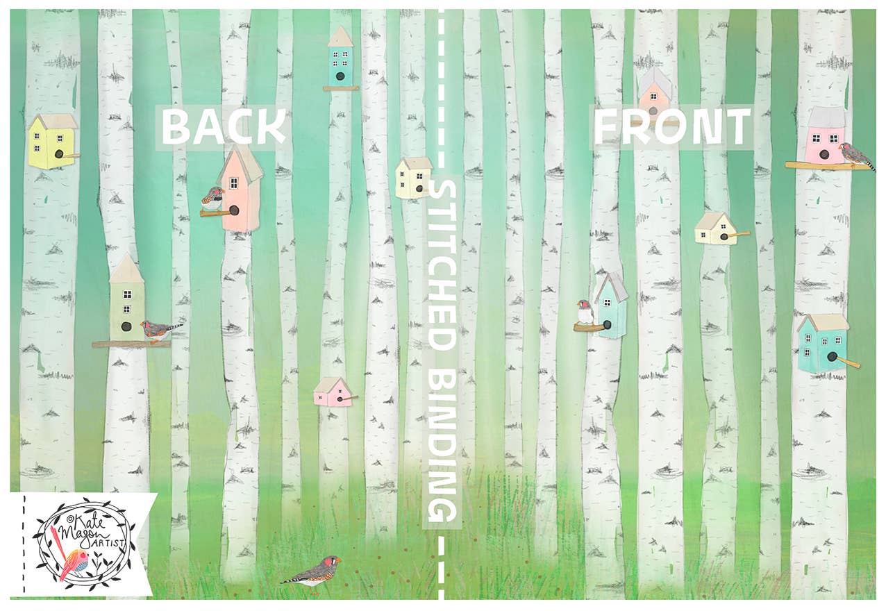 Birch Bird Houses NOTEBOOK: A6 105mm x 140mm