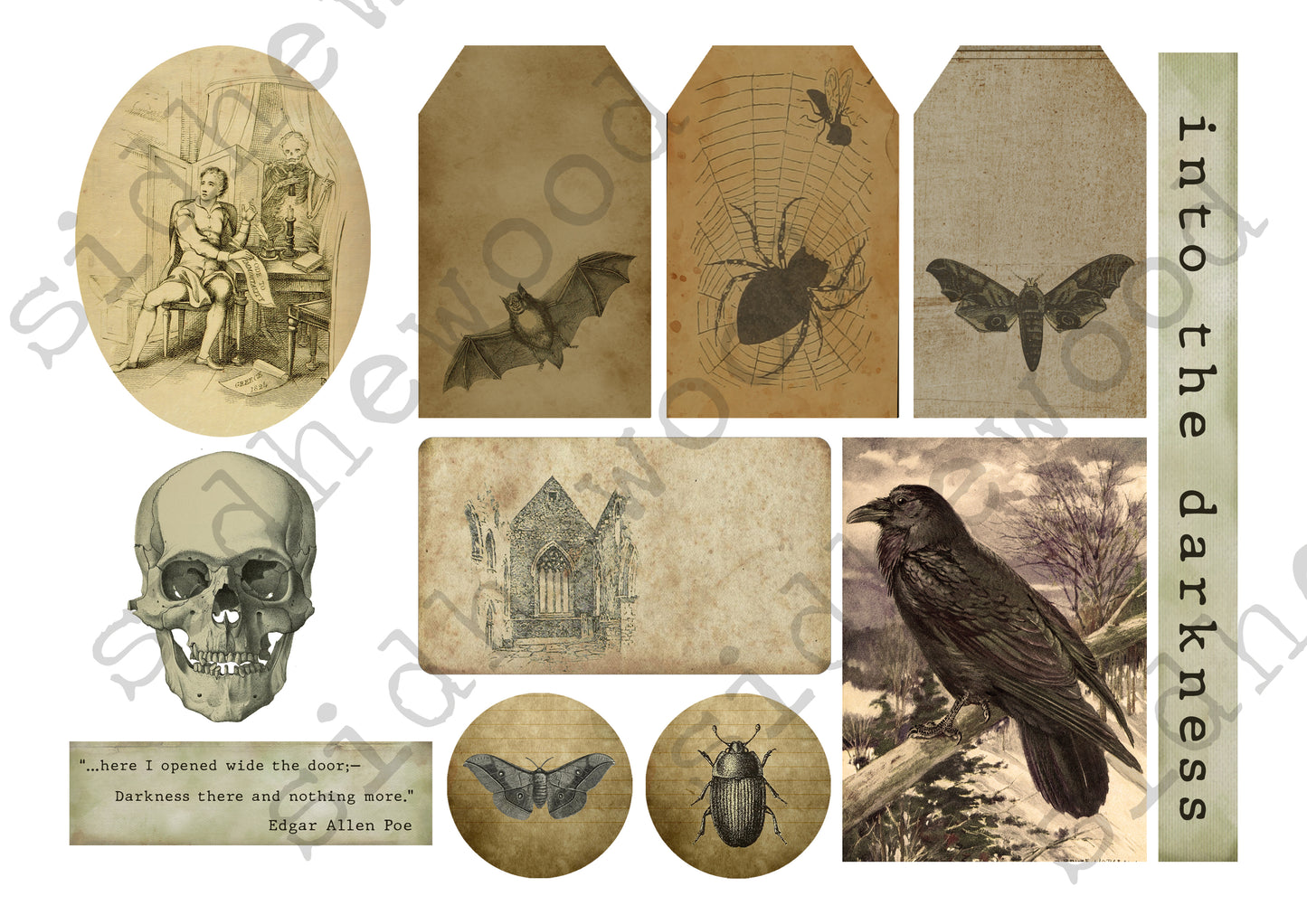 Gothic Horror images and quotes - digital download (printable file)