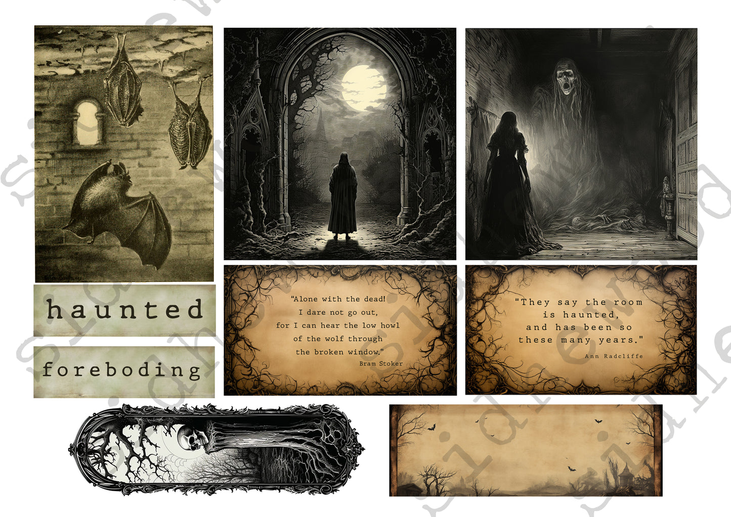 Gothic Horror images and quotes - digital download (printable file)