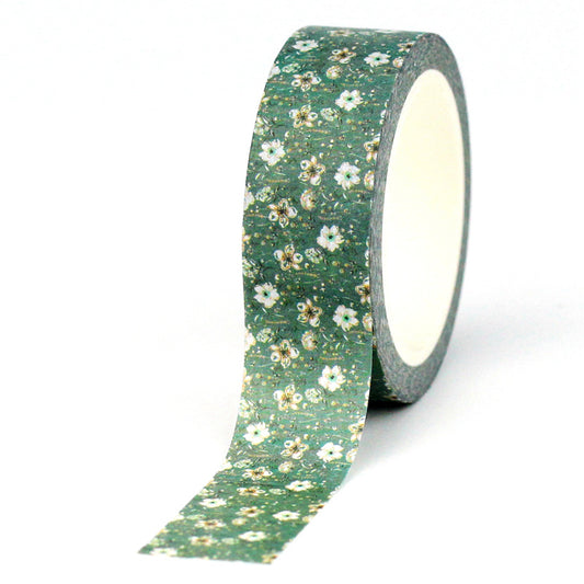 Washi Tape - green with tiny flowers (buy more & save)