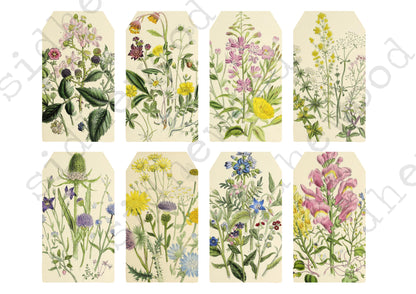 Wildflowers Tags - digital download (printable file)