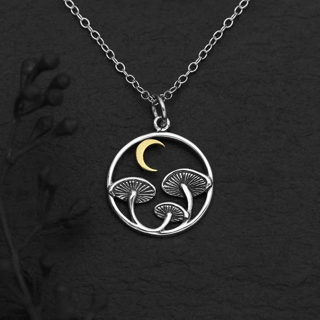 Mushroom and Moon - Necklace