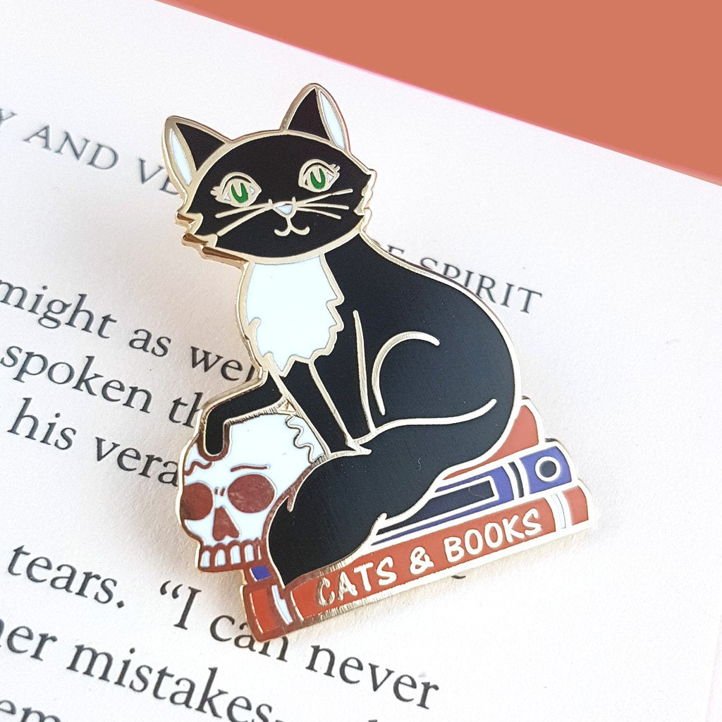 Cats and Books Lapel Pin
