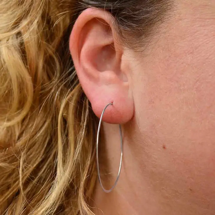 silver hoop earrings