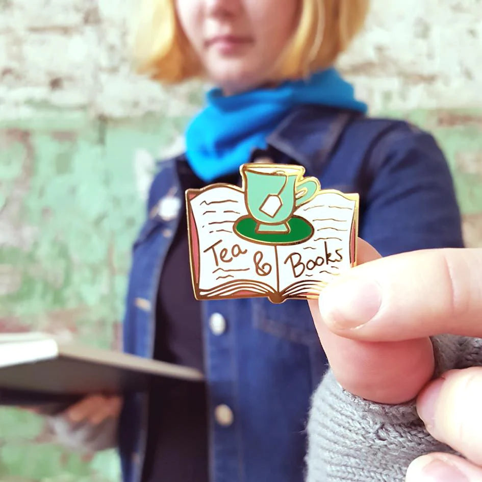 tea and books - Lapel Pin