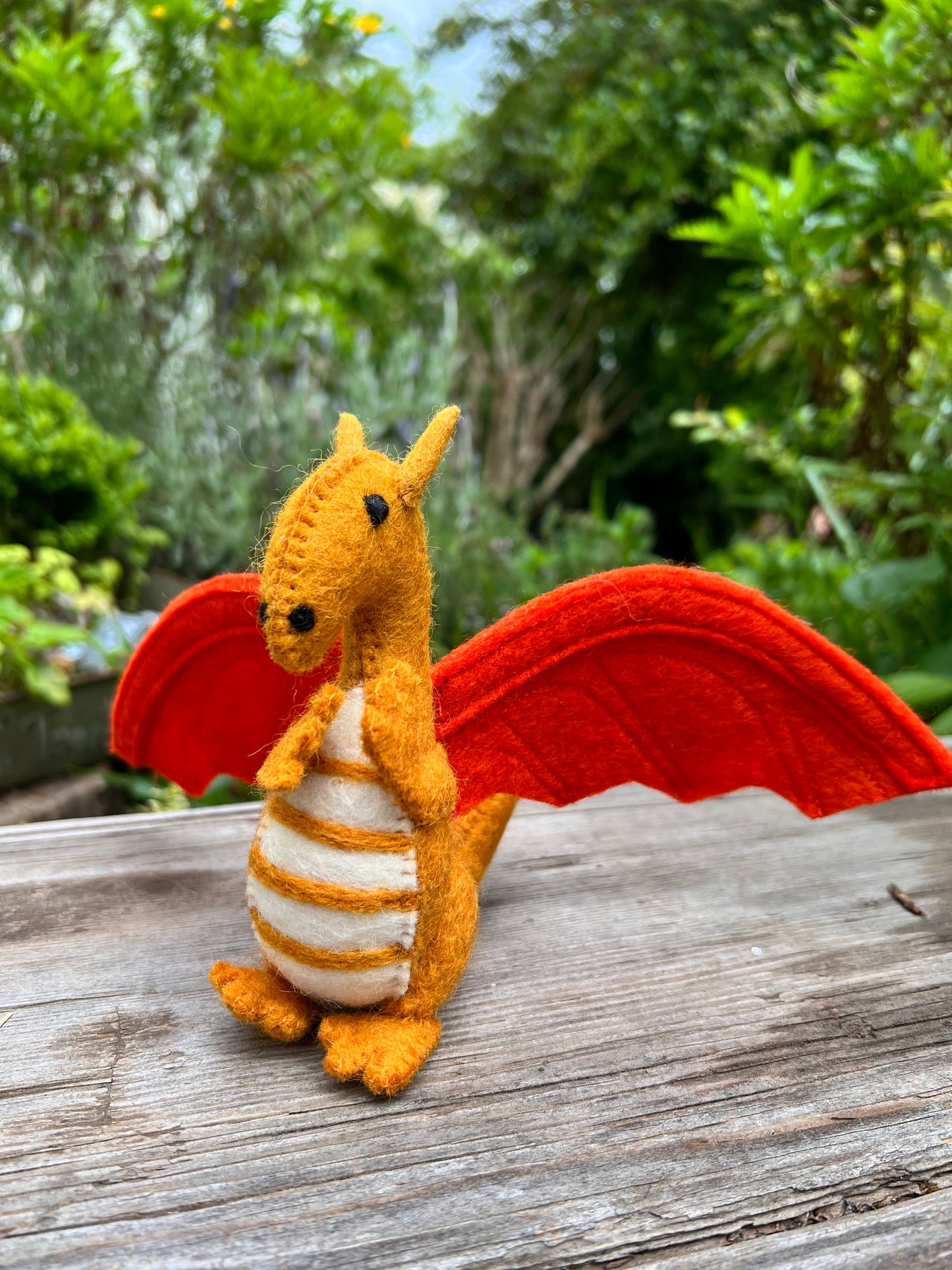 Felt Dragon - orange