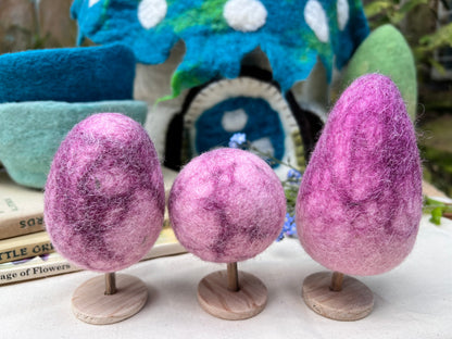 Felt Trees (set of 3) - purple