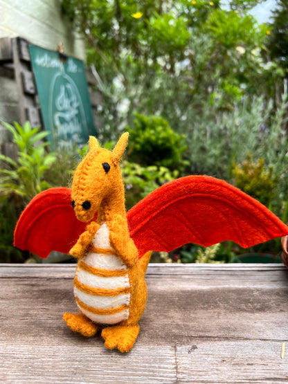 Felt Dragon - orange