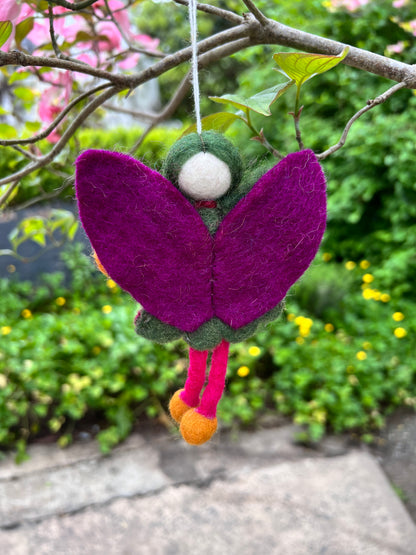 Felt Leaf Fairy - green hair