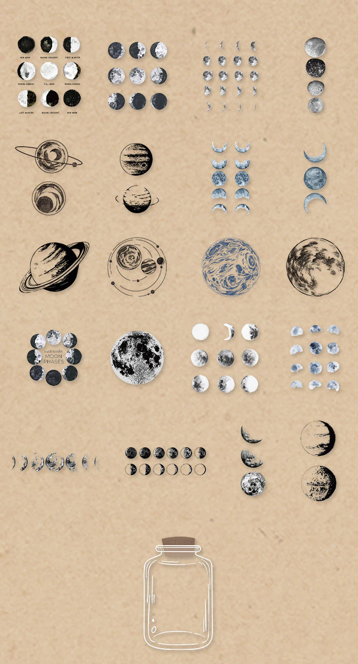 Moon Phases / Planets Stickers