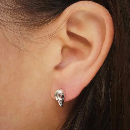 sparrow skull earrings
