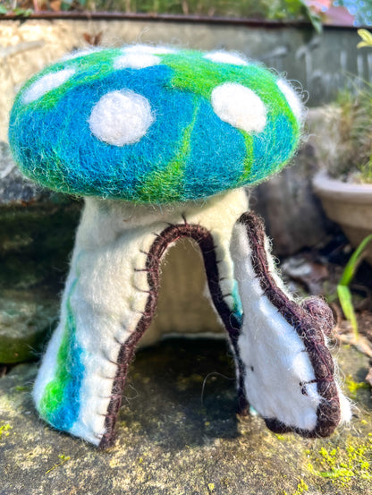 Mushroom Home -  blue/green